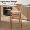 GlasFlength Mid-Century Dining Table Set with Armrests and Paper Rope Seats for Kitchen, Counter, Brown, 21.3" * 17.5" * 39.4" - 3 of 4