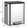 COZONY 30L Stainless Steel Dual-Compartment Kitchen Trash Can with Foot Pedal, Sorting Garbage Bin for Home, Kitchen & Office - 2 of 4