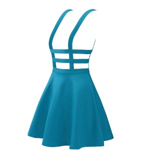 INSPIRE CHIC Women's Pleated A-Line Elastic Waist Mini Braces Suspender Skirt - 1 of 4
