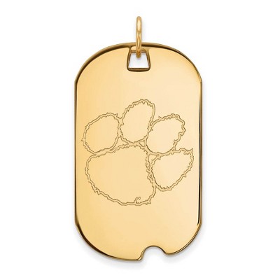 Black Bow Jewelry 14k Yellow Gold Clemson Tigers NCAA Large Pendant