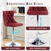 QingMoon Adjustable Bar Stools Set of 2, Swivel Counter Height Chairs, Velvet Barstools with Footrest and Chrome Nailhead for Kitchen Island - 3 of 4