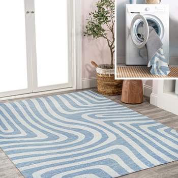 JONATHAN Y Maze Abstract Two-Tone Low-Pile Machine-Washable Area Rug