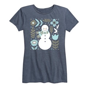 Women's - Instant Message - Scandinavian Snowman Short Sleeve Graphic T-Shirt - 1 of 4