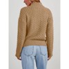 Womens Turtleneck Chunky Cable Knit Sweater Thick Cozy Textured Knit Pullover Sweater for Winter - 3 of 4