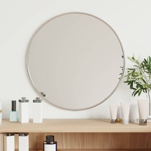 Aghana Digitals 16-inch Round Silver Synthetic Glass Wall Mirror with Matte Finish - Indoor - 1 of 4