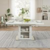 KWPZQEB Modern Rectangle Dining Table, Extendable Marble Dining Table, Dining Table with Faux Marble Top & Storage Cabinet, Metal Base & Metal Base - 2 of 4