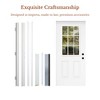 Wooakway 36"W × 80"H 9-Lite 2-Panel Exterior Frosted Glass Prehung Front Entry Door Primed Interior Fiberglass Entrance Door - 4 of 4