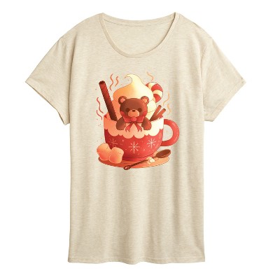 Women's - Instant Message - Holiday Bear Cocoa Mug Short Sleeve Graphic T-Shirt