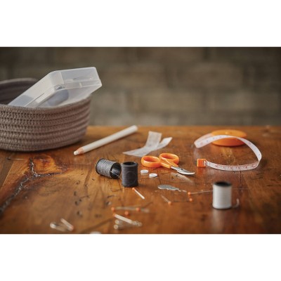 Fiskars Sewing Survival Kit: Travel Size with Tape Measure, Needles, Thread & Scissors, 62 Pieces
