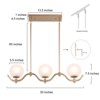 LNC Ellan 3-Lights 30" Modern Linear Kitchen Island Pendant  Lights, Matte Gold with 3 Froested Globe Glass - 3 of 4