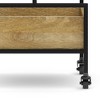 WyndenHall Felicity Bar Cart Natural : Contemporary Industrial Style, Mango Wood & Iron Frame, 33.5" Height - 3 of 4