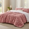 Bedsure | 2/3 Pcs Floral Printed Reversible Sage Green Comforter Set Queen Size Soft Designed Plants Pattern Bedding Set - 2 of 4