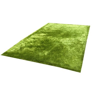 HomeRoots 5' X 7' Lime Green Shag Hand Tufted Area Rug