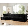 Upholstered Sectional Sofa, 4 Seater Free Combination Convertible Sofa, Sofas with Ottoman, Corduroy Fabric Sectional Sofas-Cuddlewood - 2 of 4