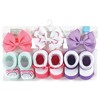 Hudson Baby Infant Girls Headband and Socks Giftset, Purple Rainbow, One Size - 2 of 4