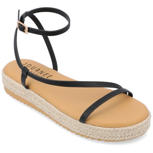 Black flat best sale espadrille sandals