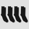 Hanes Premium Men's 4pk Lightweight Casual Socks - Black 6-12: Crew, Cushioned Sole, Reinforced Heel & Toe - 2 of 4
