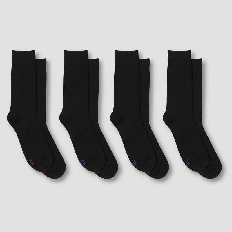 Hanes Premium Men's 4pk Lightweight Casual Socks - Black 6-12, 3 of 6