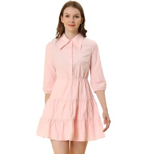 INSPIRE CHIC Women's Elegant Work Office 3/4 Sleeve Tiered Dress - 1 of 4