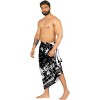 LA LEELA Men's Sarong Bath Hawaiian Pareo Wrap One Size Smokey - 2 of 4