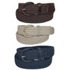 CTM Men's Elastic Braided Stretch Belt (Pack of 3 Colors) - 3 of 3