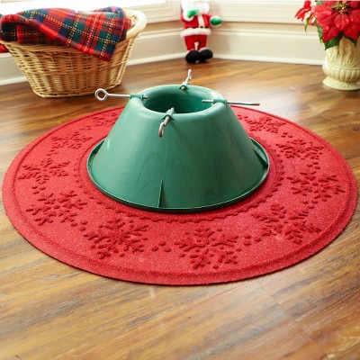 Red Weather-Resistant Round Tree Skirt Floormat
