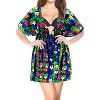 HAPPY BAY Women's Swimwear Loose Swim Suit Beach Cover Up Beachwear Tunic Robes X-Large-XX-Large Blue Floral - 3 of 4