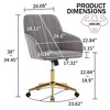 LOVMOR Adjustable Office Chair w/golden base,Modern Swivel Chair w/Wheels for Bedroom Office - 4 of 4