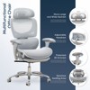 Ergonomic Mesh Office Chair with Footrest, High Back Desk Chair with Wide Headrest, Adjustable 3D Arms, Tilt Lock, Lumbar Support - Grey - 4 of 4