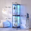 Fredees 65" Glass Display Cabinet with Doors, Tri-Color Lighting and Motion Sensor, 4-Tier Curio Cabinet - 2 of 4