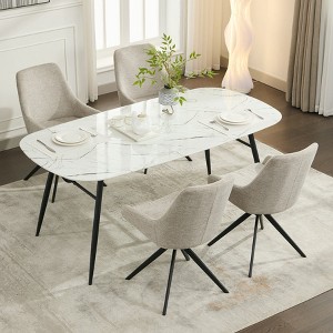 DYHOME Dining Room Chairs Set of 4, Mid Century Modern Kitchen Swivel Upholstered Dining Chair - 1 of 4