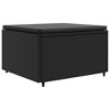 vidaXL 4 Piece Patio Lounge Set with Cushions - Black Poly Rattan, Modular Outdoor Furniture, Garden Seating for Terrace and Deck - 4 of 4