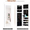 Tangkula Door Hanging Jewelry Cabinet Armoire Organizer White - 4 of 4