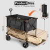 SUGIFT Collapsible Double Decker Utility Wagon Cart with 450LBS Capacity, Heavy Duty Folding Wagon with 360° Rotating Wheels, Extra Storage - 2 of 4