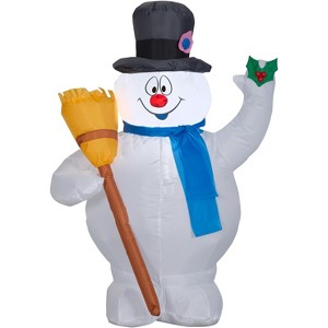Gemmy Christmas Airblown Inflatable Frosty w/Broom WB, 3.5 ft Tall, Multicolored - 1 of 3