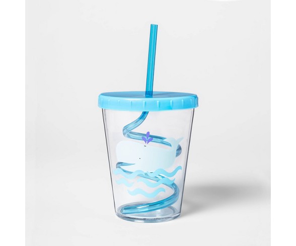 15oz Plastic Whale Tumbler with Lid and Straw Blue - Sun Squad&#153;
