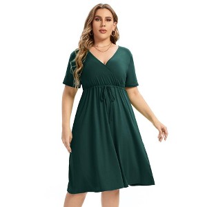 Women's Plus Size  A Line Flowy Party Midi Dresses - 1 of 4