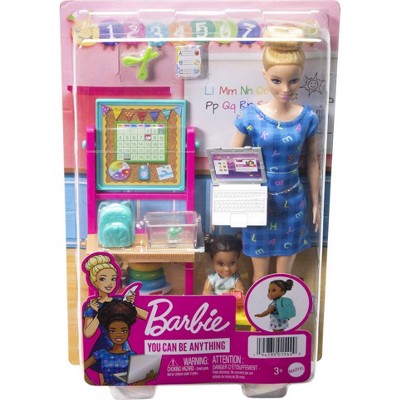 Blonde Barbie Teacher Playset with Toddler and Accessories