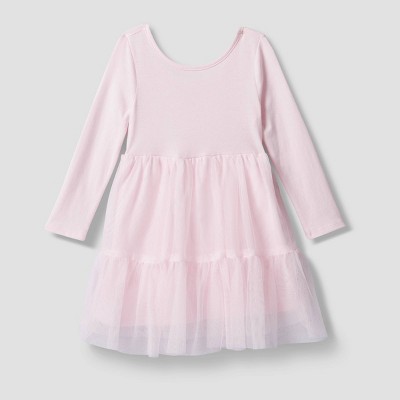 Toddler Girls' Long Sleeve Tulle Dress - Cat & Jack™ Pink