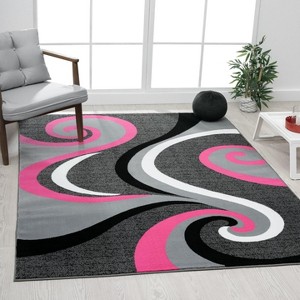 Luxe Weavers Contemporary Abstract Geometric Swirl Indoor Area Rug - 1 of 4