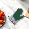 Unique Bargains Oven Mitts Christmas Patchwork Oven Glove Hand Wash Only Silicone Cotton Cloth Green 10.63"×7.09" 1 Pcs - 2 of 4