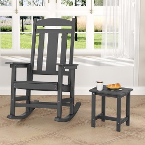 Arceso Outdoor Rocking Chair and Side Table Set, Weather Resistant Proch Rocker for Adult - 1 of 4