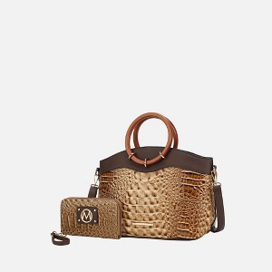 MKF Collection Phoebe Tote Women’s Faux Crocodile-Embossed Vegan Leather with Wristlet Wallet Bag by Mia K - 1 of 4