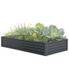 Large Oval Galvanized Raised Garden Bed Kit with Cover Zippered Screen Doors,Open Base Design,Thick Steel,Planter Box for Vegetables,Flowers - 4 of 4