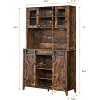 Kitchen Pantry Cabinet with Sliding Barn Door, 70" Farmhouse Coffee Bar Cabinet for Kitchen, Dining Room - 2 of 4