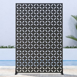 PexFix 72 in. H x 47 in. W Outdoor Metal Privacy Screen Garden Fence Star Pattern Wall Applique - 1 of 4