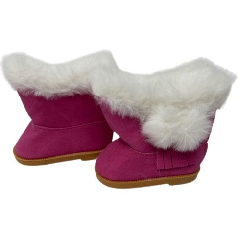 Hot Pink Fur Lined Boot w/ closure 18 Doll Clothes for Americ