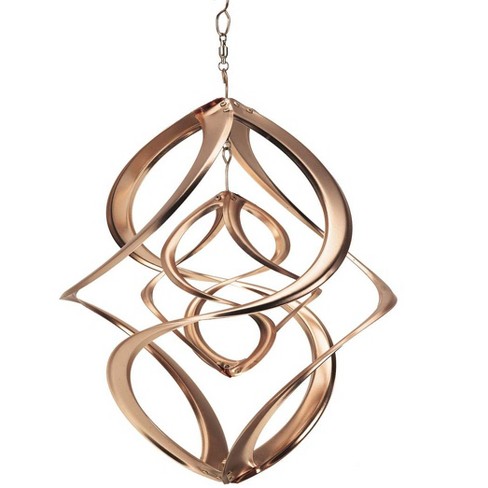 Wind Weather Copper Plated Dual Spiral Hanging Metal Wind Spinner Target