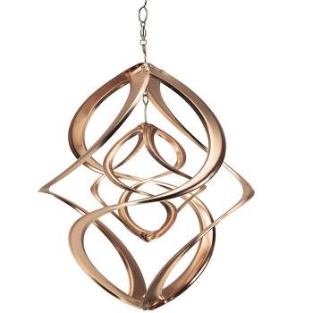 Wind & Weather Copper-Plated Dual Spiral Hanging Metal Wind Spinner