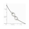 Black Bow Jewelry 14k White Gold Polished Infinity Station Anklet, 9-10 Inch - 3 of 4